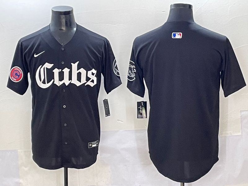 Men 2025 Chicago Cubs Blank Black Five generations Joint Name Nike MLB Jersey style 4